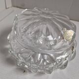 Old vintage decorative chiseled crystal candy box