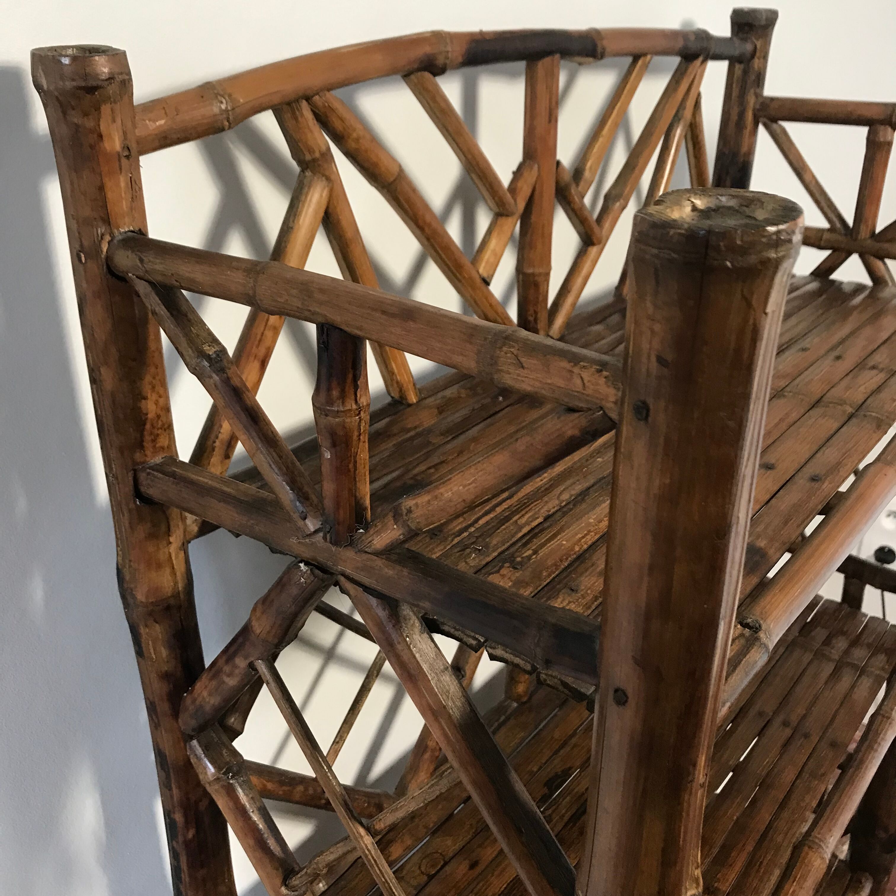 Vintage 1970 bamboo shelf