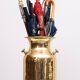 Handmade brass umbrella stand by samex italy 1970s