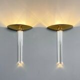 Paire d'appliques, laiton, verre acrylique, Italie, années 1980