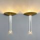 Pair of sconces, brass, acrylic glass, Italy, 1980s