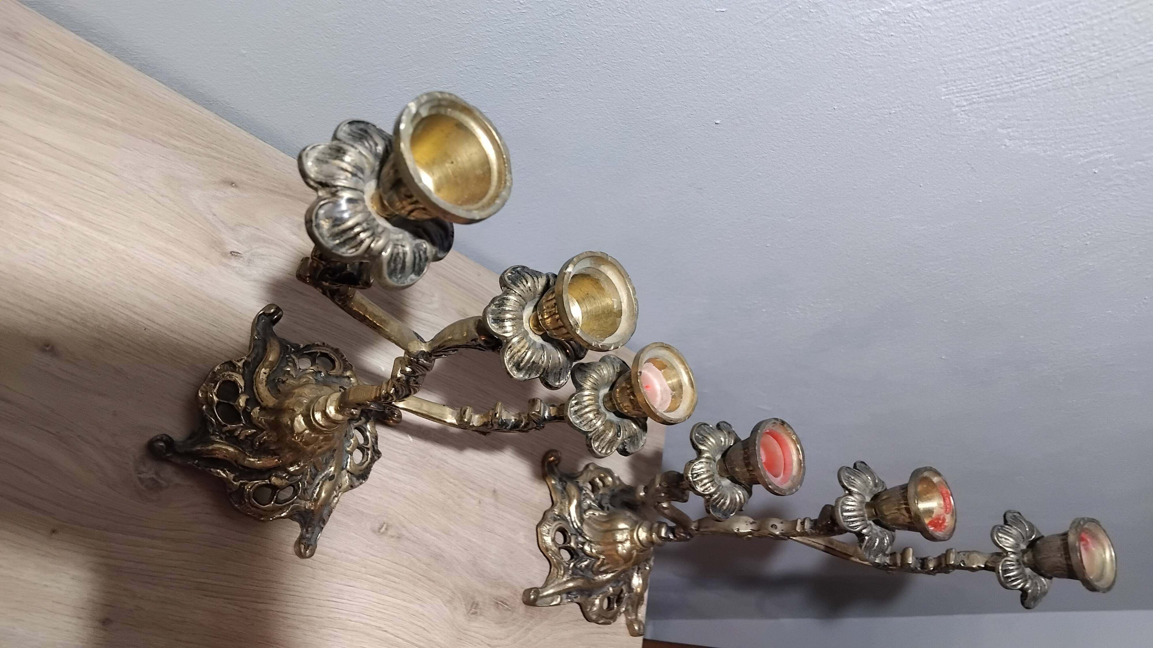 Pair of bronze candlesticks