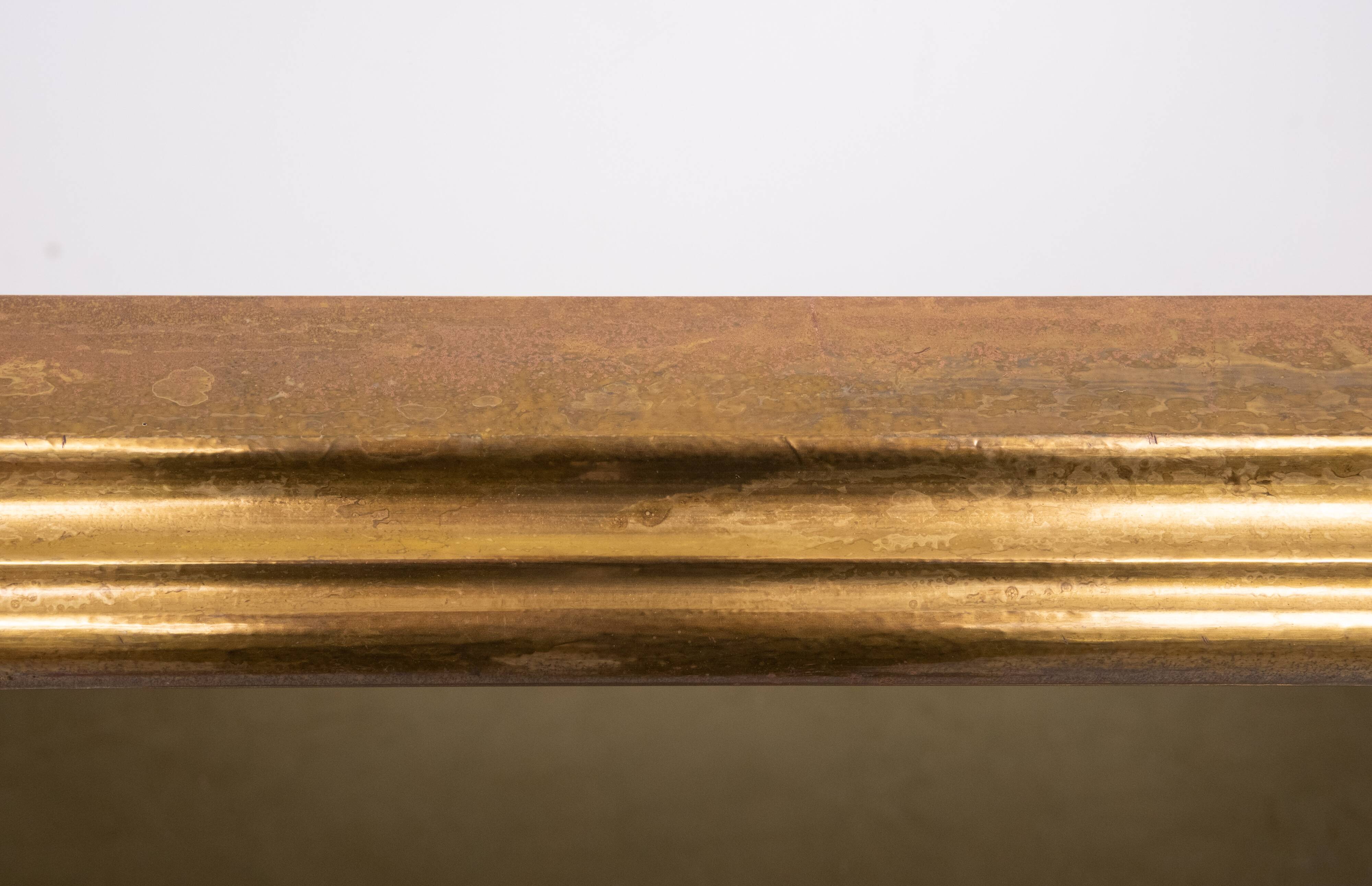Classic Brass Serving Table Mirror tops Hollywood Regency 1970s France
