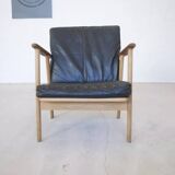 Fauteuil danois en teck et chêne du milieu du siècle, années 1950
