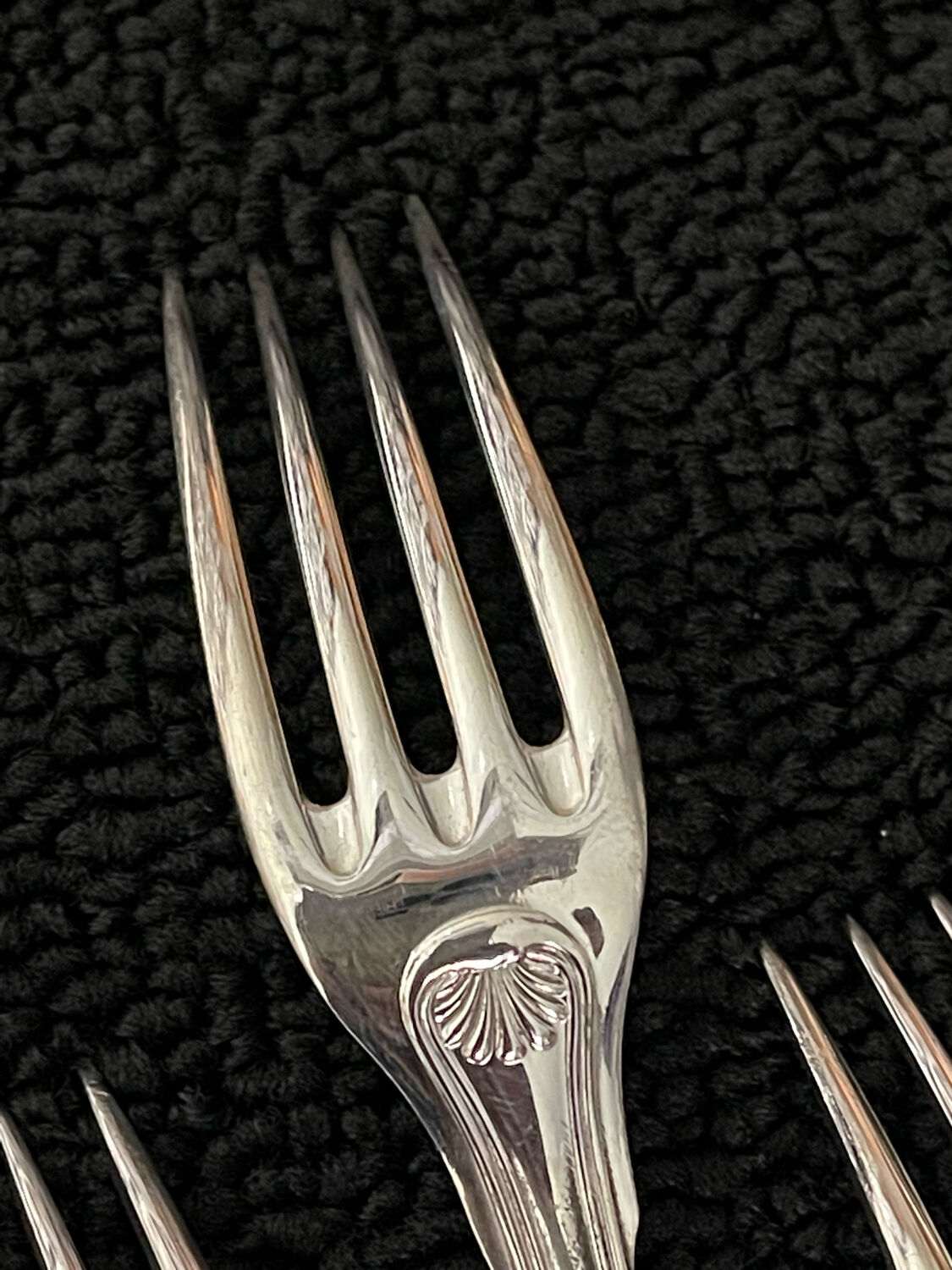 12 cutlery entremets model shell silver metal