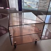 Set of 6 vintage smoked plexiglass modules – 70s/80s – Roche Bobois style