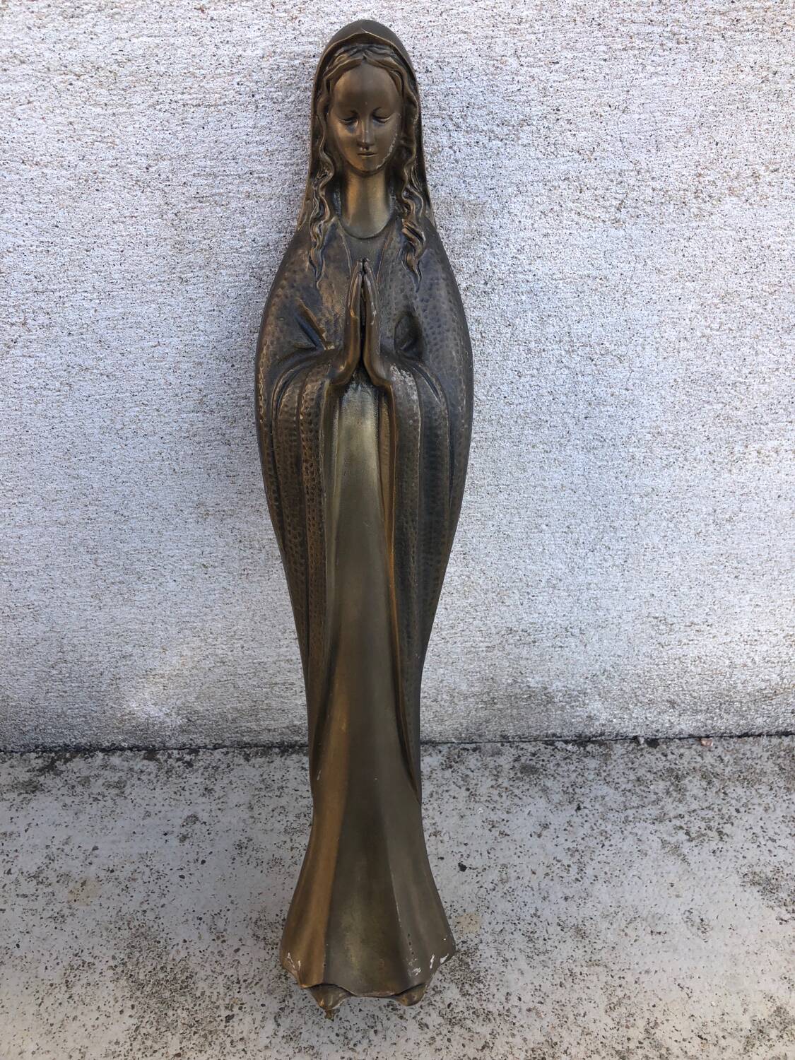 Statue sainte vierge en bronze massif de 65cm