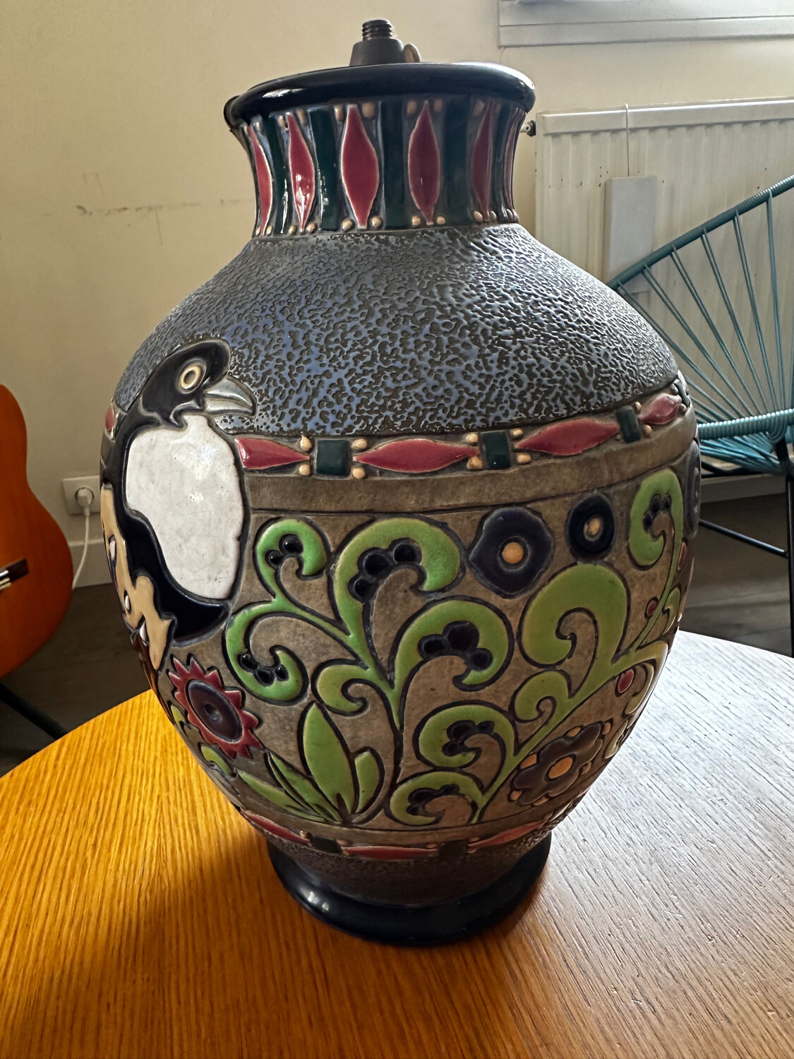 Amphora lamp vase Czechoslovakia Art Deco H 30 cm