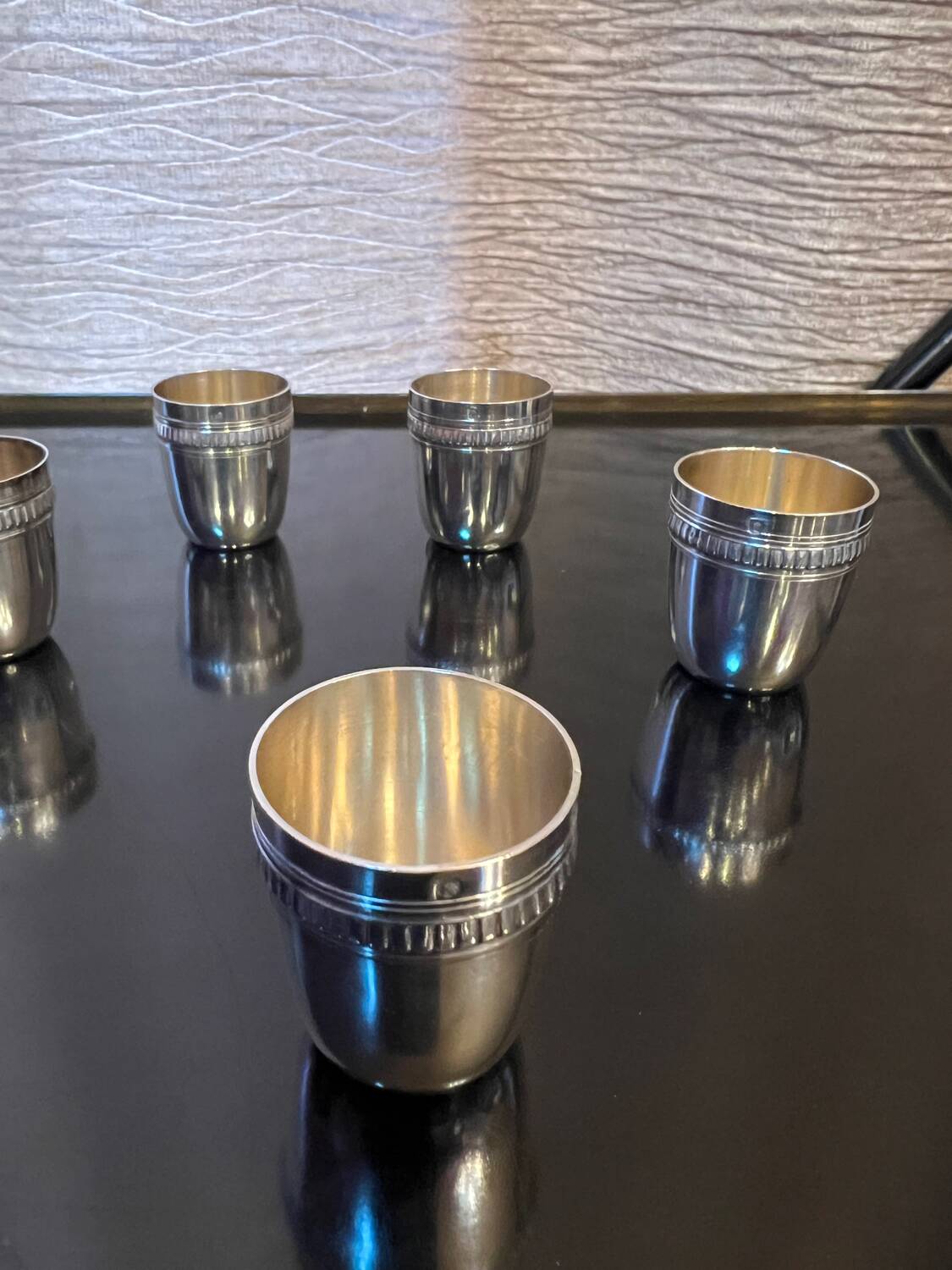 Solid silver liqueur set