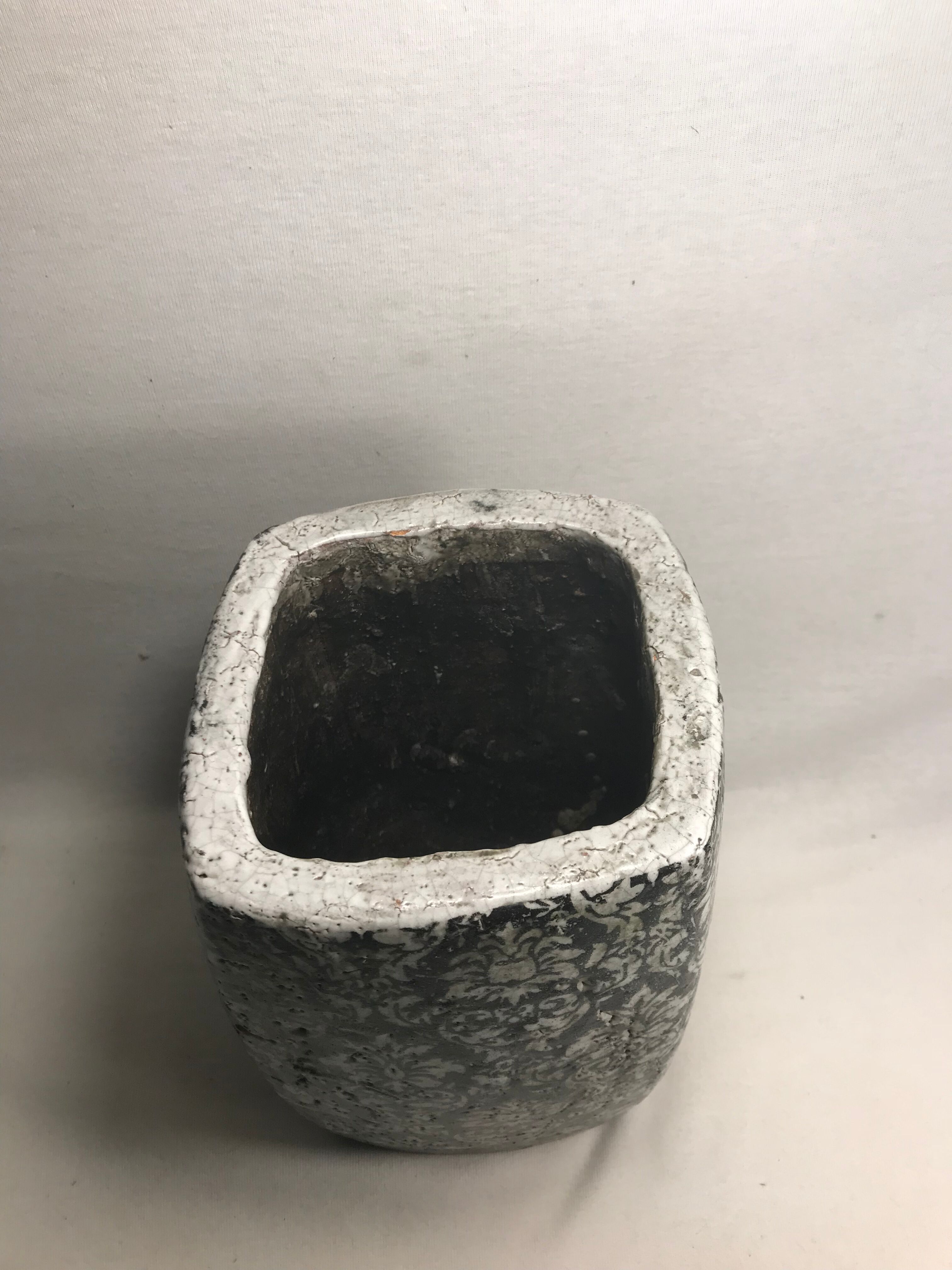 Old enamelled terracotta vase from the 70's vintage