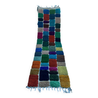 Moroccan Berber Handmade Runner Rug in Colorful Wool