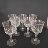 7 crystal wine glasses from Arques, Germain model.