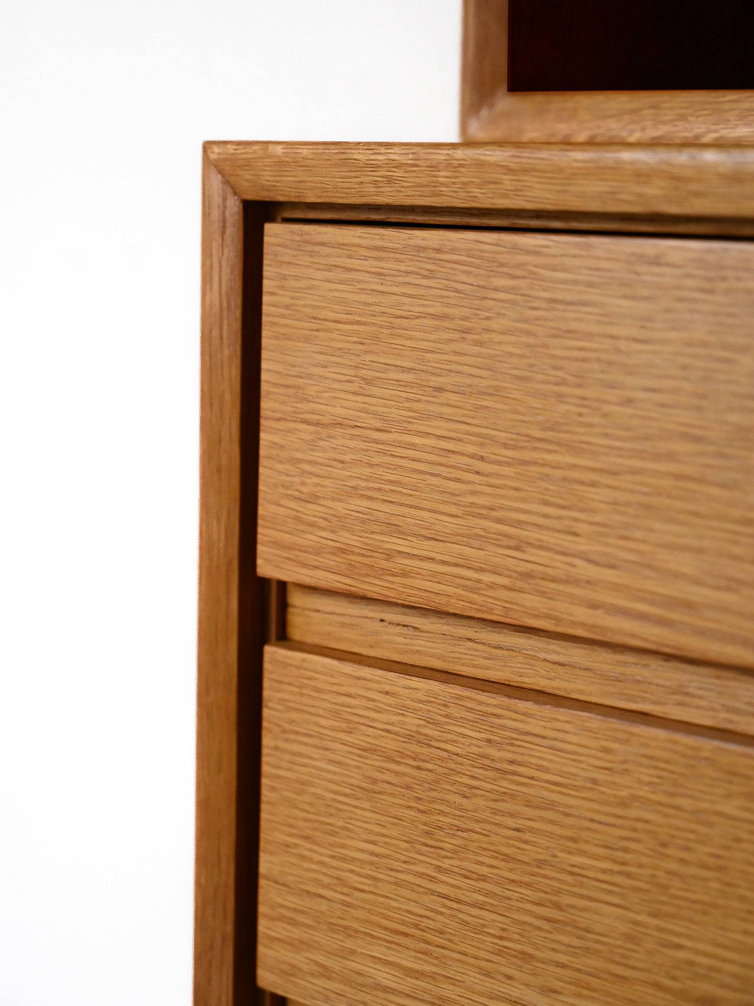 Oak bookcase with drawers