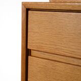 Oak bookcase with drawers