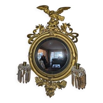 Miroir Sorcière Style NAPOLEON III Avec Des bougeoirs à pampilles