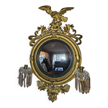 Miroir Sorcière Style NAPOLEON III Avec Des bougeoirs à pampilles