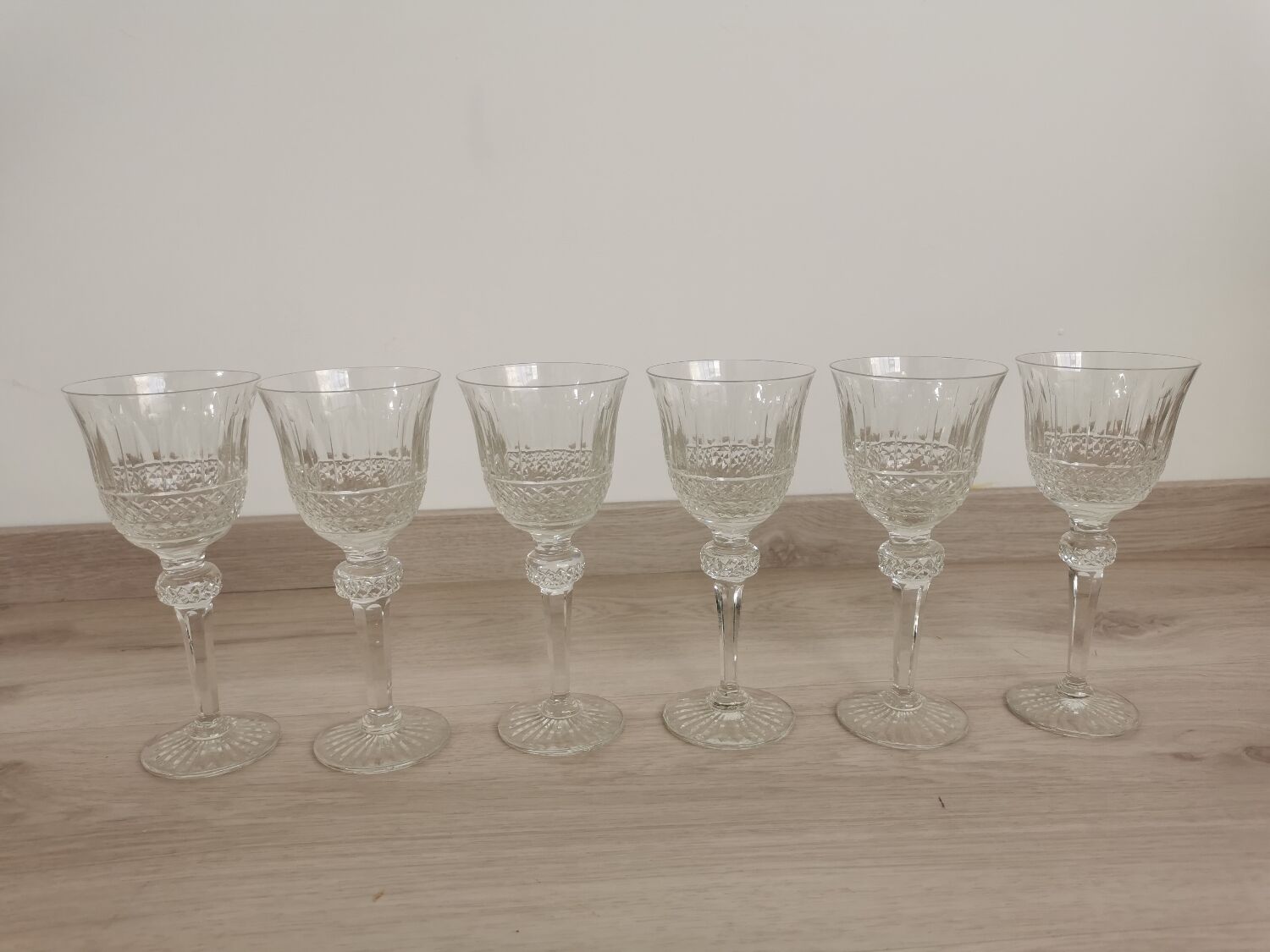 Antique foot glasses cut St Louis style 30 pieces