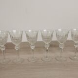 Verres à pied anciens taillés style St Louis 30 pièces