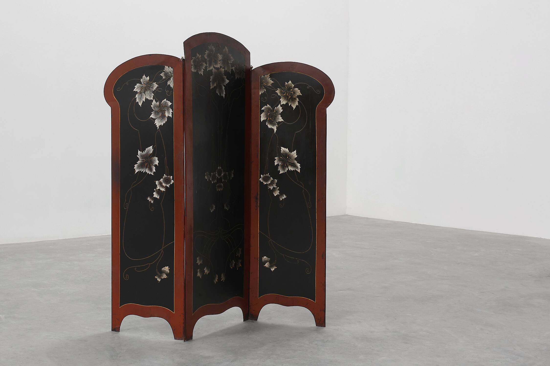 Art Nouveau Three-Panel Metal Firescreen, France ca. 1910