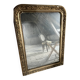 Antique fireplace mirror, gilded stucco frame, 19th century