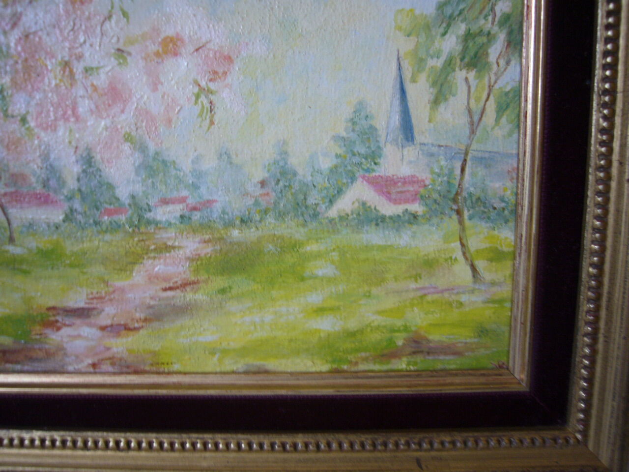 Table oil on vintage panel 1950