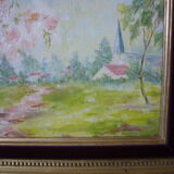 Table oil on vintage panel 1950