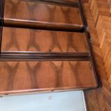 Set of 2 Art Deco curtain cabinets in brown wood, 1930s, with compartmentalised interior.