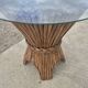 Sheaf of wheat bamboo dining table glass top McGuire 1970s