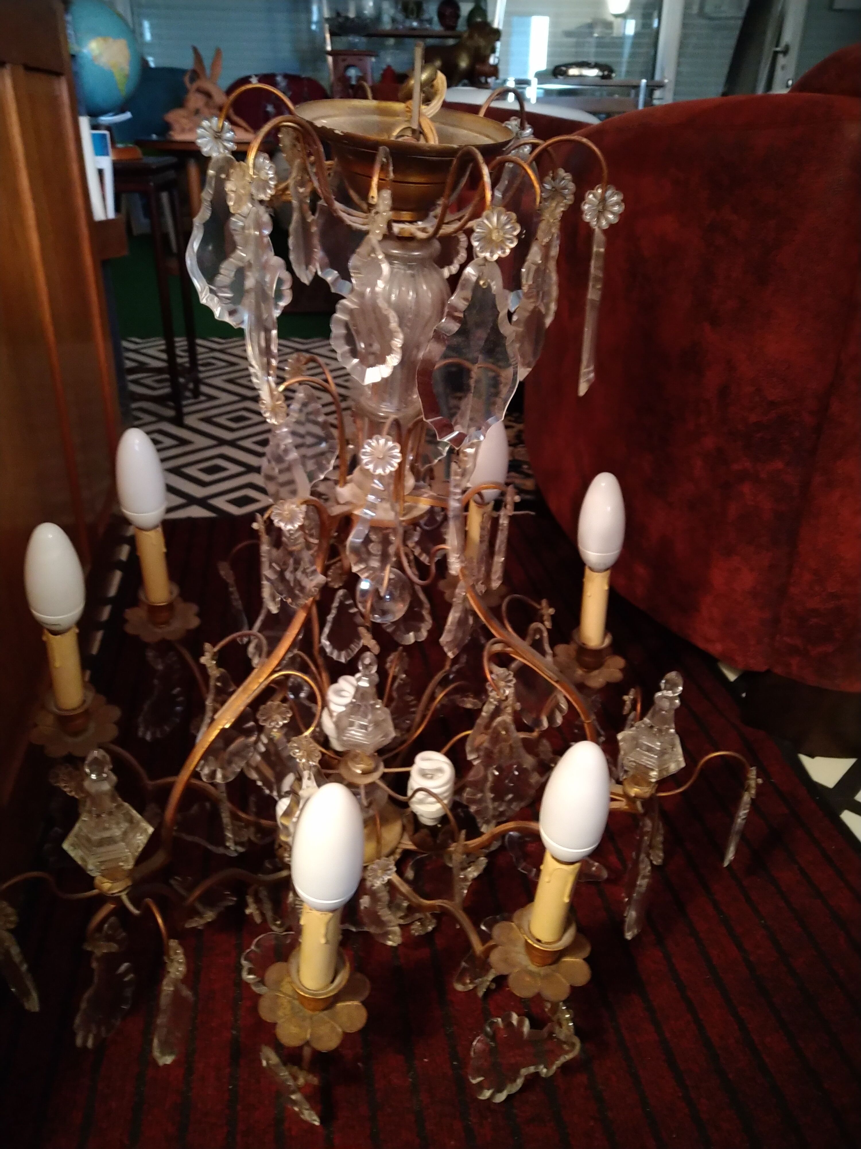 Bronze chandelier crystal stamps