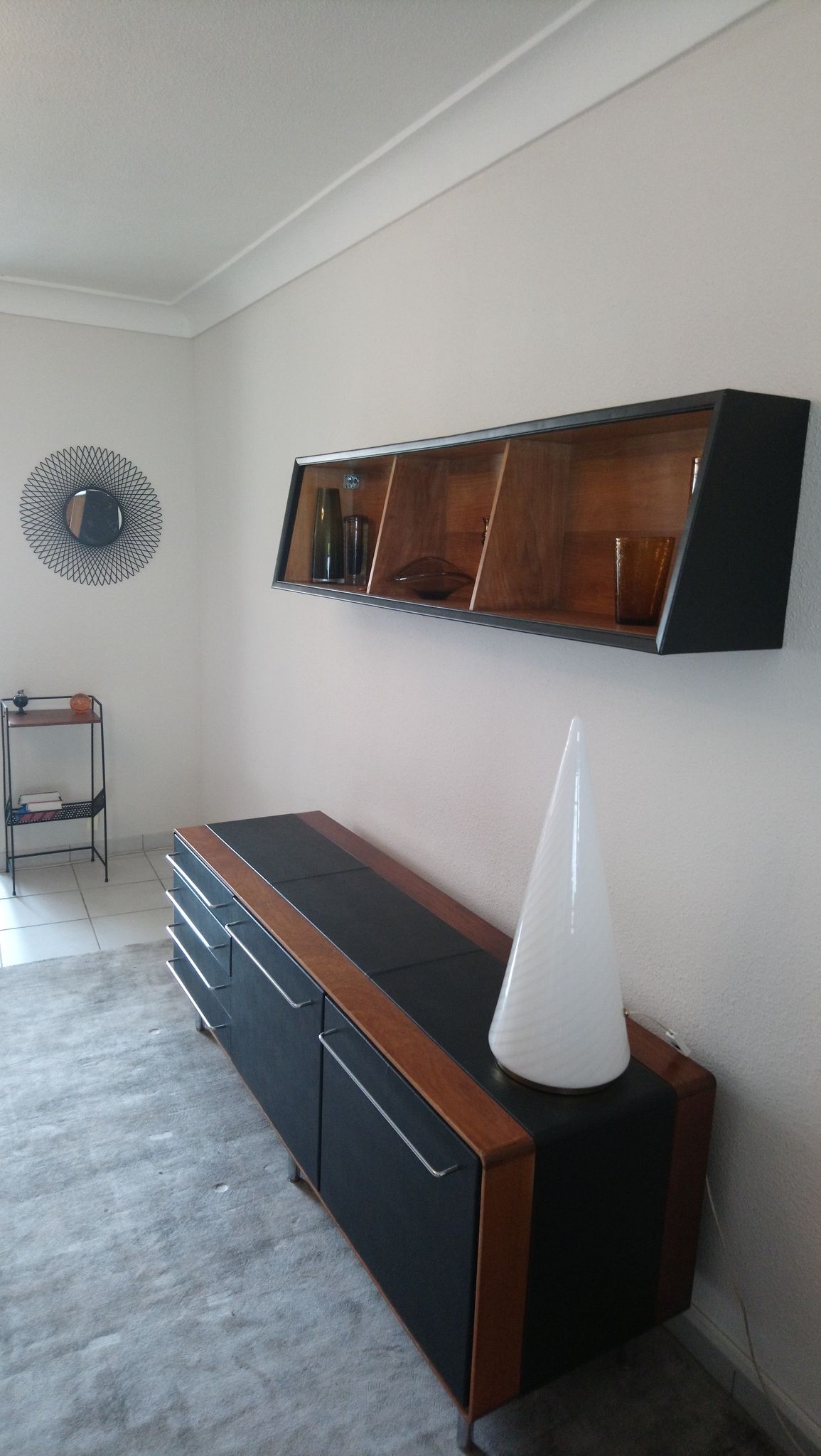 Rare row of wood and leatherette of the 60s 70s