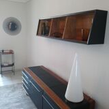 Rare row of wood and leatherette of the 60s 70s