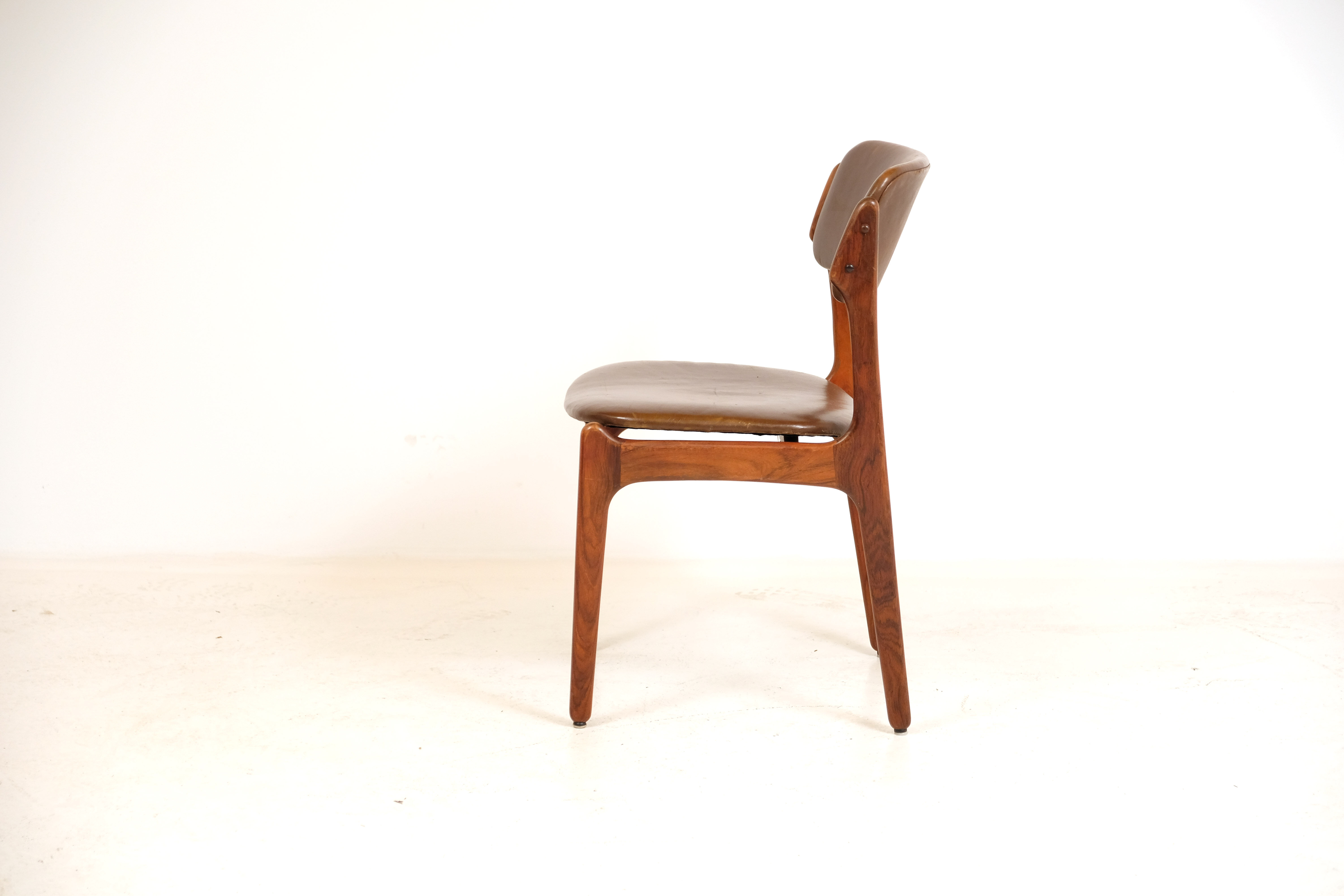 Rosewood and leather chair by Erik Buch for Oddense Maskinsnedkeri 1960