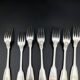 6 vintage metal silver forks