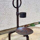 Vintage brutalist steel candle holder