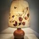 Herbarium lamp, turned wooden base, vintage bohemian