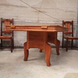 Table gaston poisson chêne moderniste cubique art déco 1940