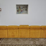 Yellow corduroy modular sofa, 1970s, set of 6