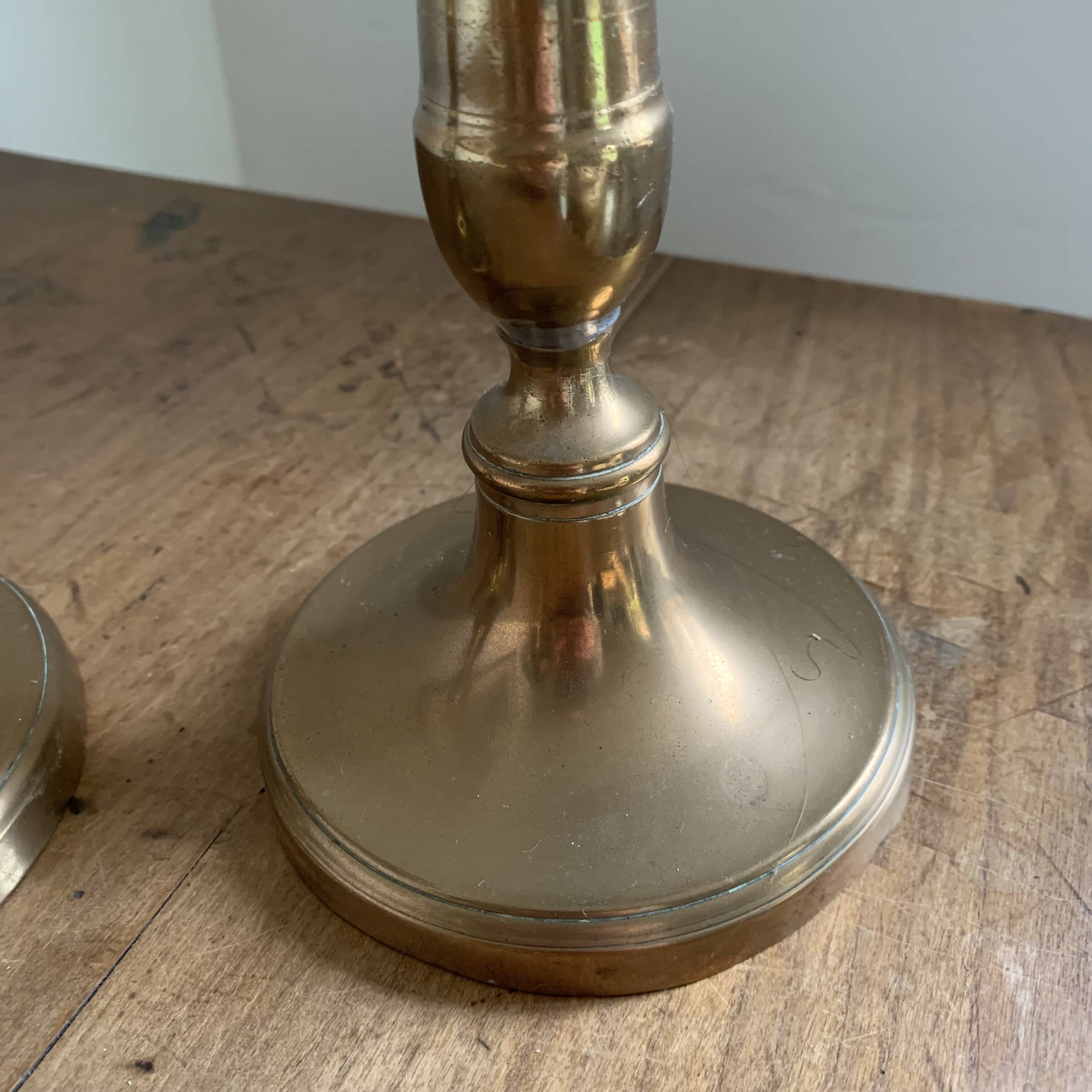 Pair of brass candlesticks 28 cm