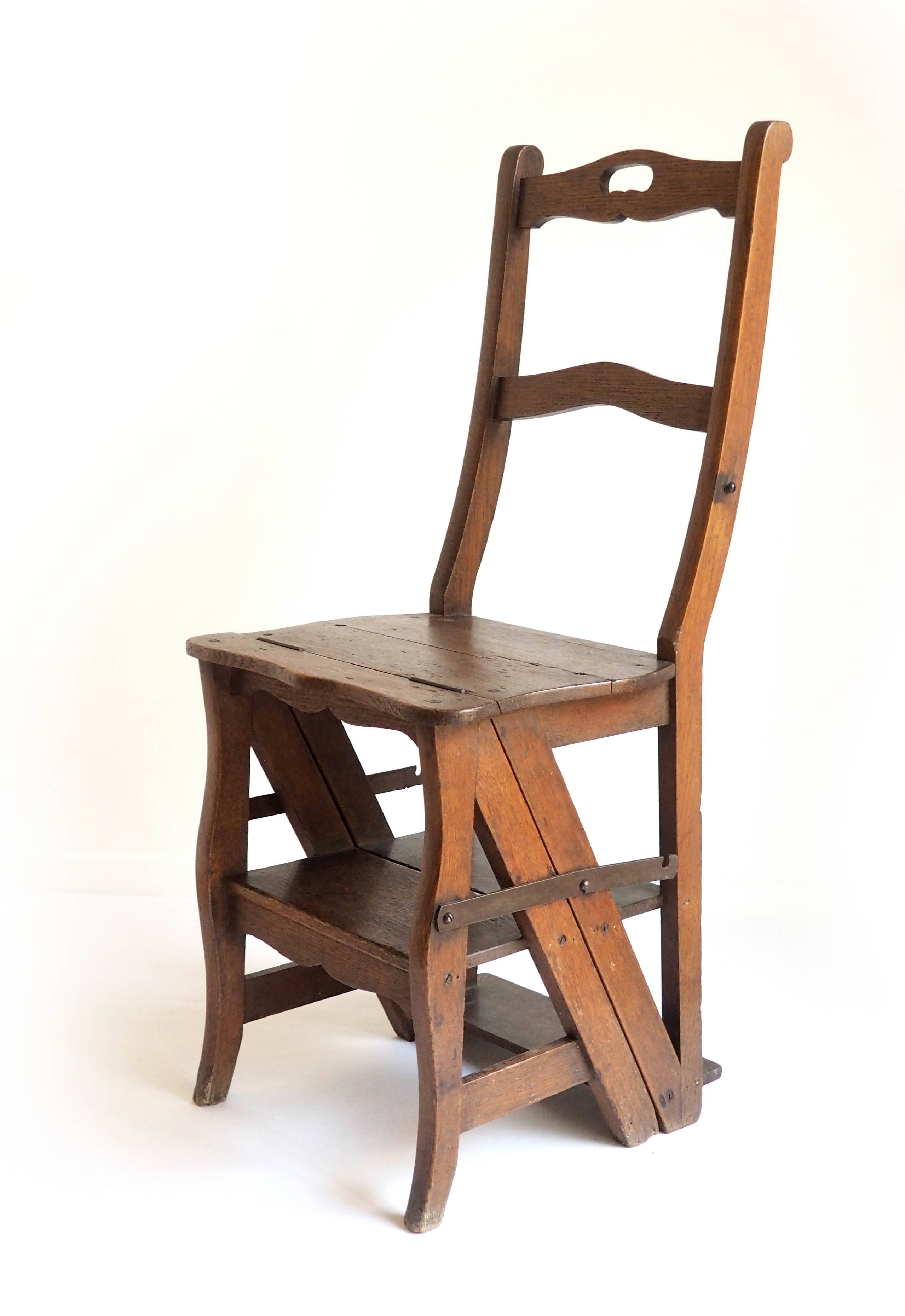 Old wooden chair stepladder
