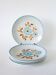 Set of 6 semi-deep plates with flowers, Sky Blue and Brown, 1970.