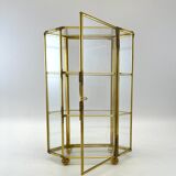 Glass and brass jewelry showcase