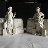 Pair of biscuit table planters