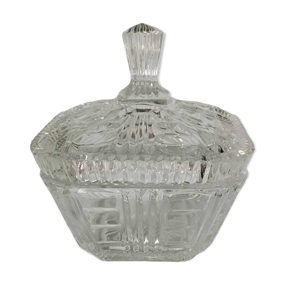 Sucrier en verre taillé
