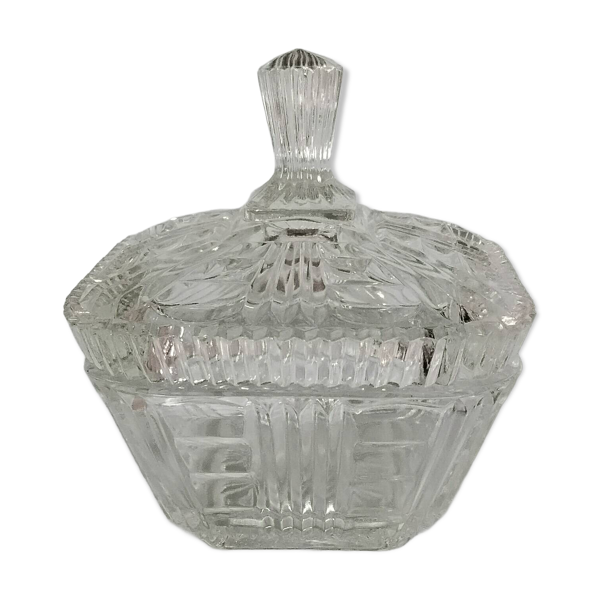 Sucrier en verre taillé