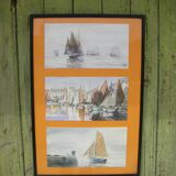 Decorative frames with three marine scenes