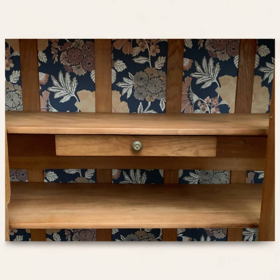 Parisian Art Deco style wardrobe in solid raw oak, 1950