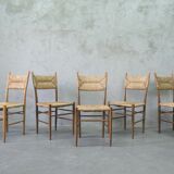Mid-century italian dining chairs, 1950s, set of 5