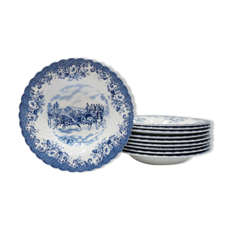 Series of 10 vintage hollow plates by Johnson Bros, made in England
