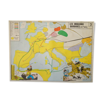 School poster The barbarian invasions of the 5th century two-sided