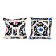 Set of 2 vintage embroidered cushion covers 53x56 cm